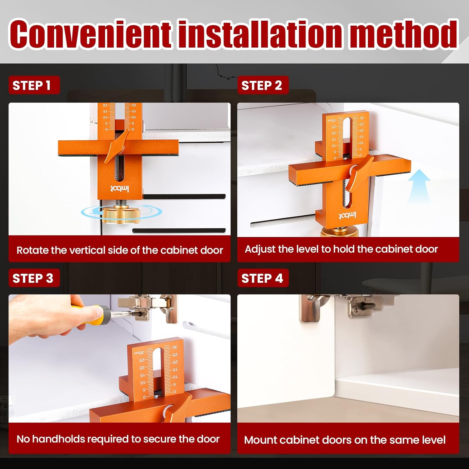 DoorAlign™ - 2-in-1 montagehulp voor nauwkeurige uitlijning van kastdeuren [50% Korting]