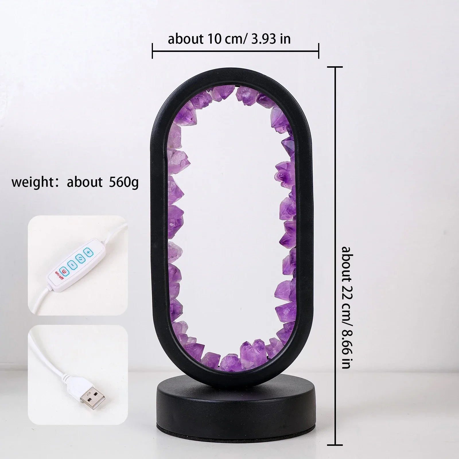 Glowzen | Natuurlijke kalmerende amethist kalmte lamp | 50% KORTING