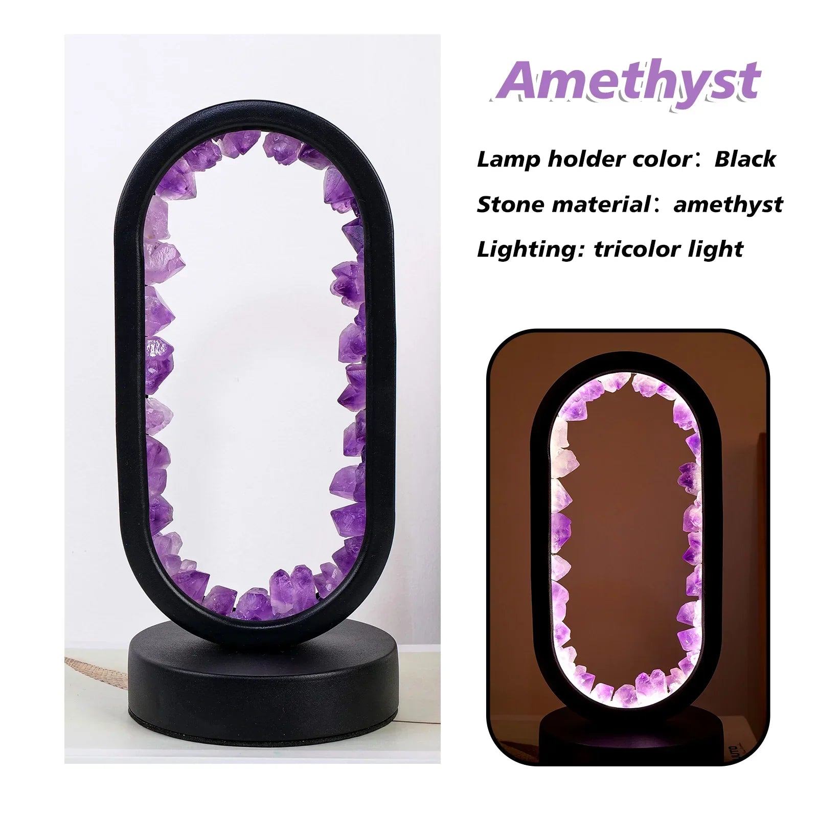 Glowzen | Natuurlijke kalmerende amethist kalmte lamp | 50% KORTING
