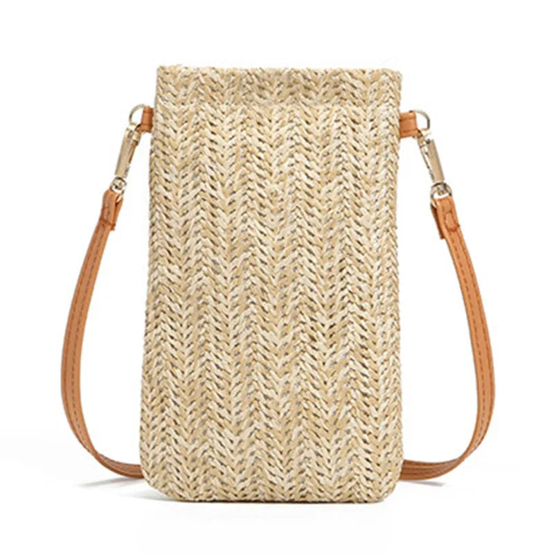 Solis Mode  Zomerse Stro Geweven Clutch