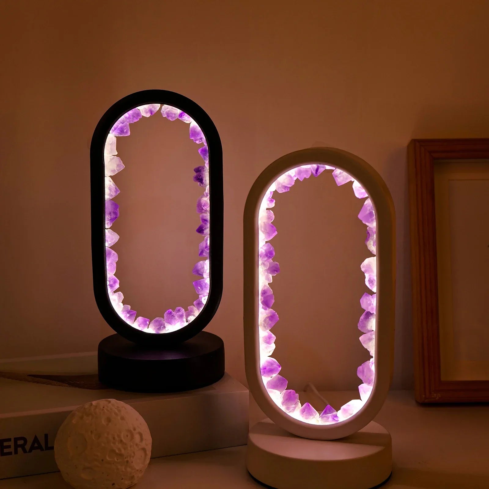 Glowzen | Natuurlijke kalmerende amethist kalmte lamp | 50% KORTING