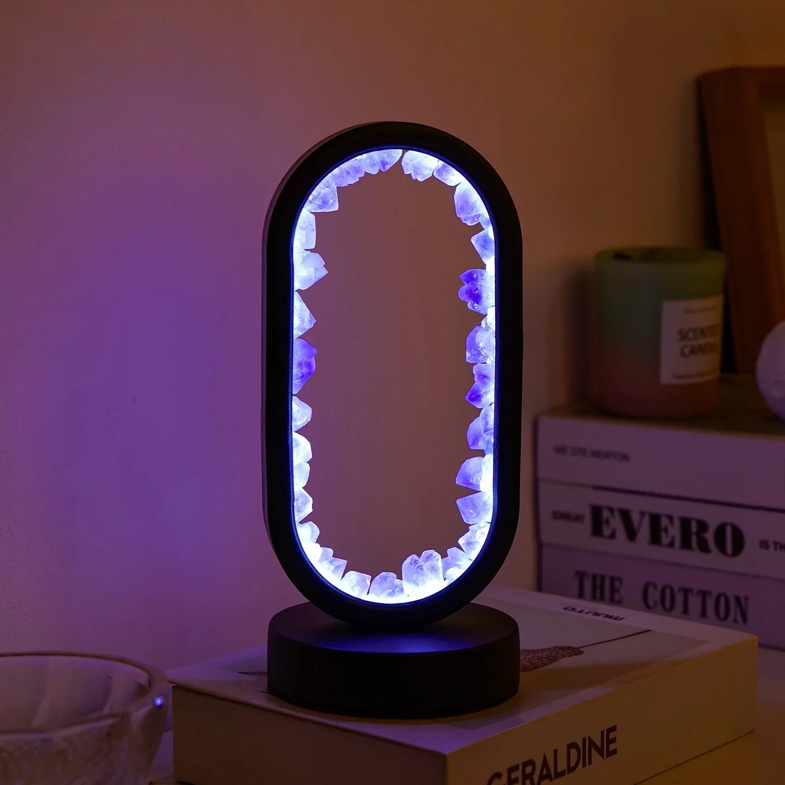 Glowzen | Natuurlijke kalmerende amethist kalmte lamp | 50% KORTING