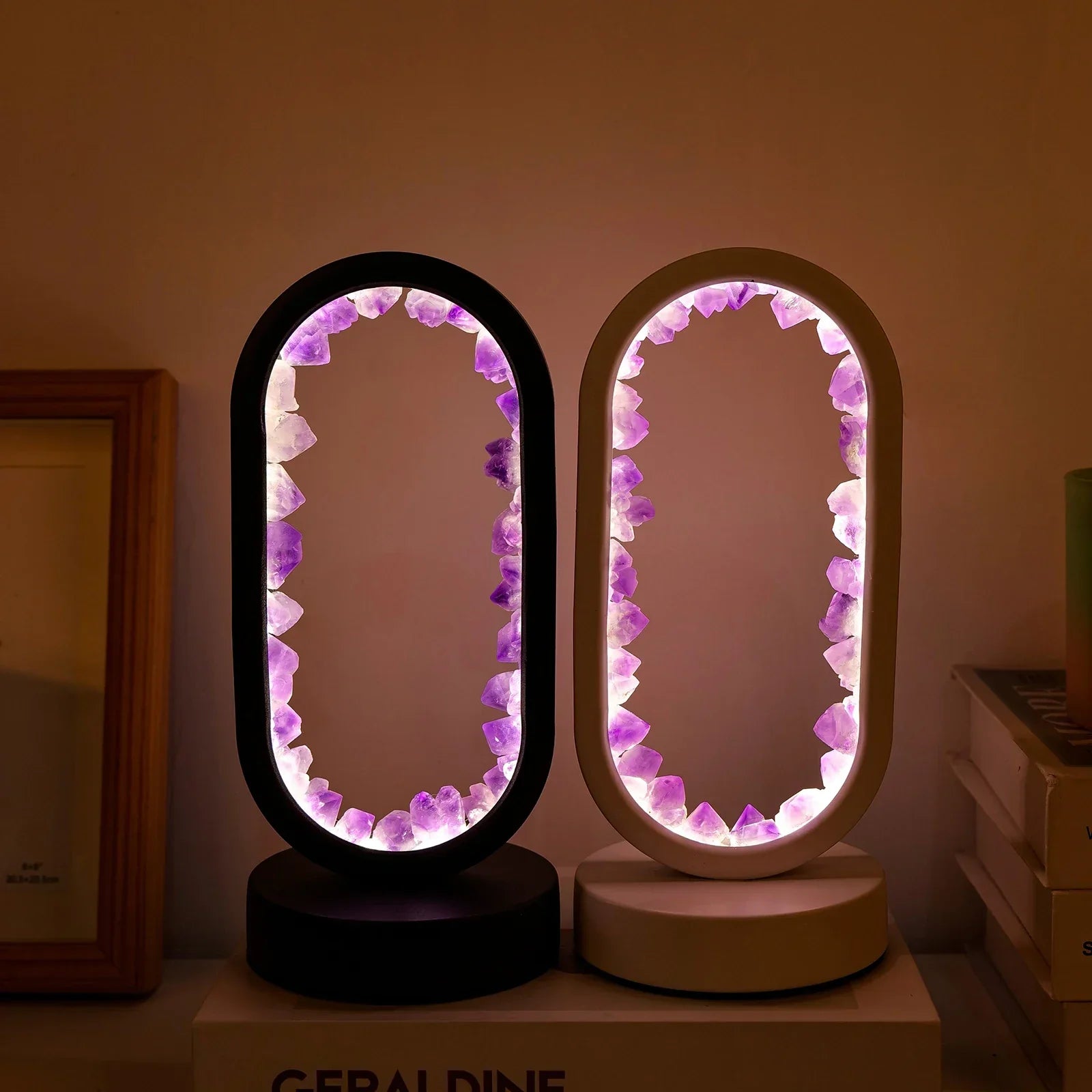 Glowzen | Natuurlijke kalmerende amethist kalmte lamp | 50% KORTING