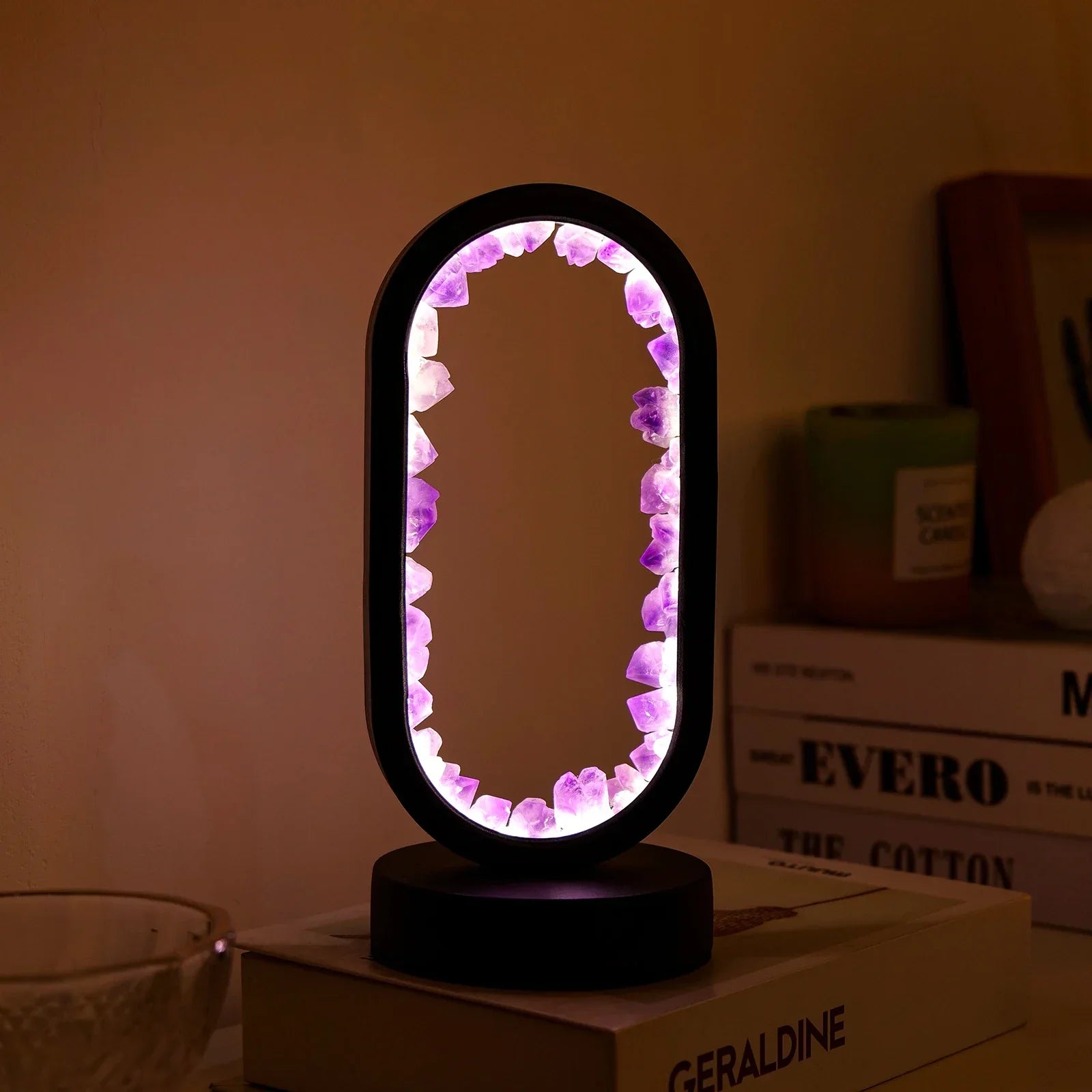 Glowzen | Natuurlijke kalmerende amethist kalmte lamp | 50% KORTING
