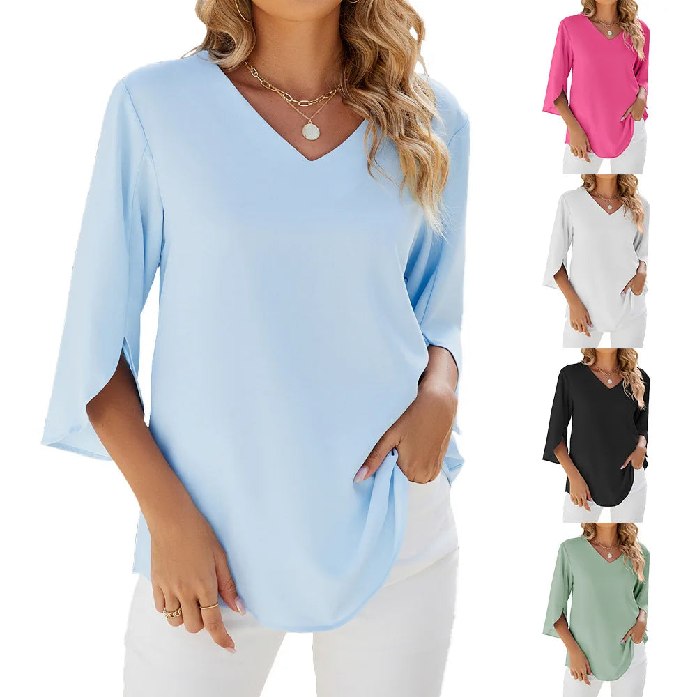 Elenor - Luchtige Blouse met V-hals | 50% korting