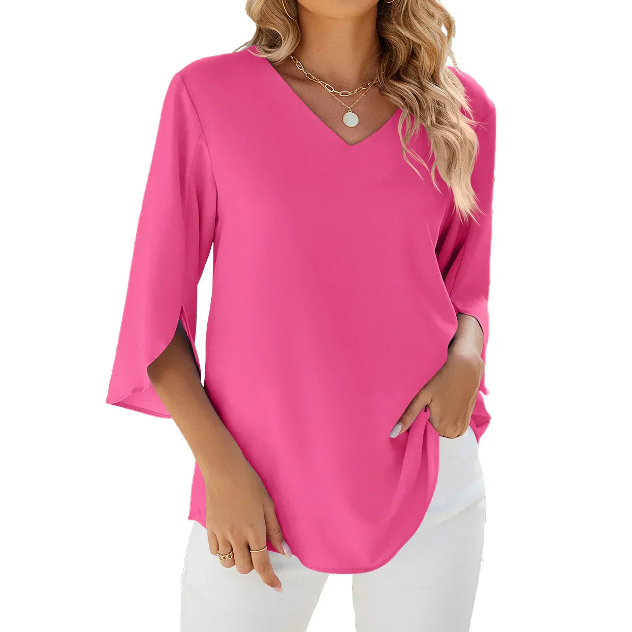 Elenor - Luchtige Blouse met V-hals | 50% korting