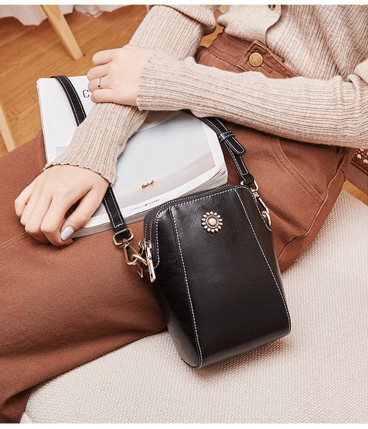 Vintage Crossbody Leren Tas | Stijlvolle Schoudertas