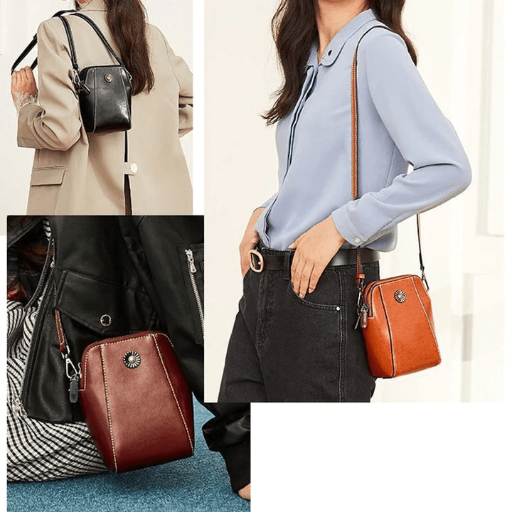 Vintage Crossbody Leren Tas | Stijlvolle Schoudertas