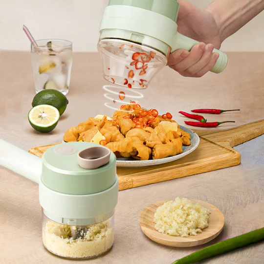 SliceX – 4 in 1 draagbare elektrische groentesnijder | 50% KORTING