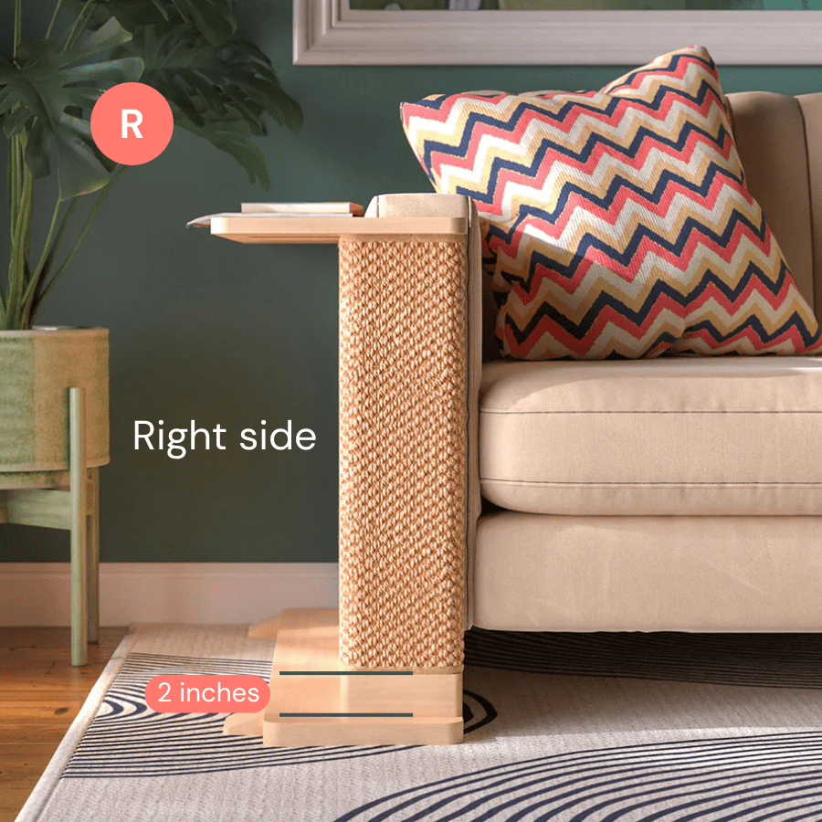 Corner End Table with Cat Scratch Panel